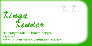kinga kinder business card